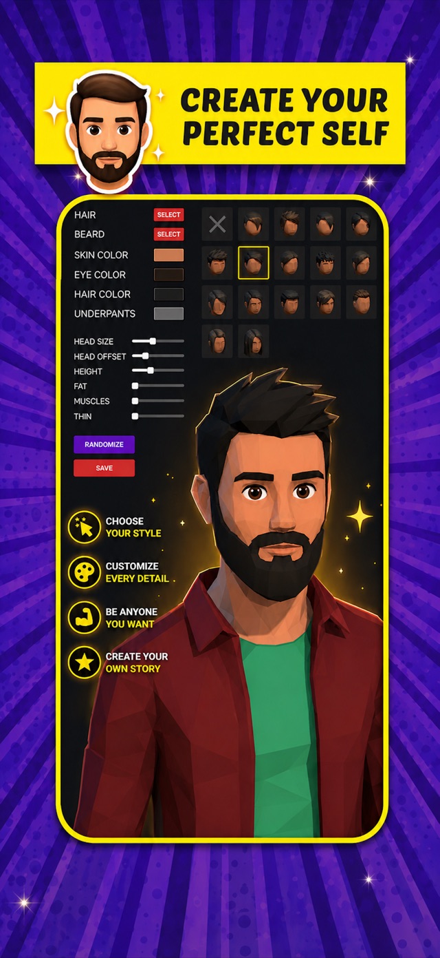 Create your perfect self — avatar editor